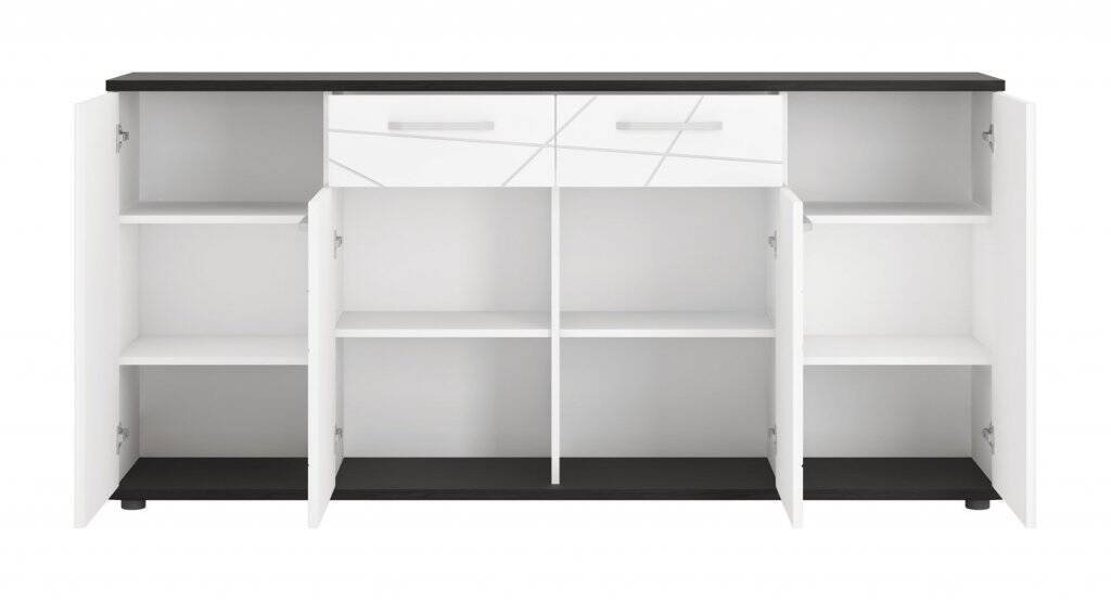 Venezia VENK02 - Chest of drawers 4D2S white/Vicenza oak black - Image 2
