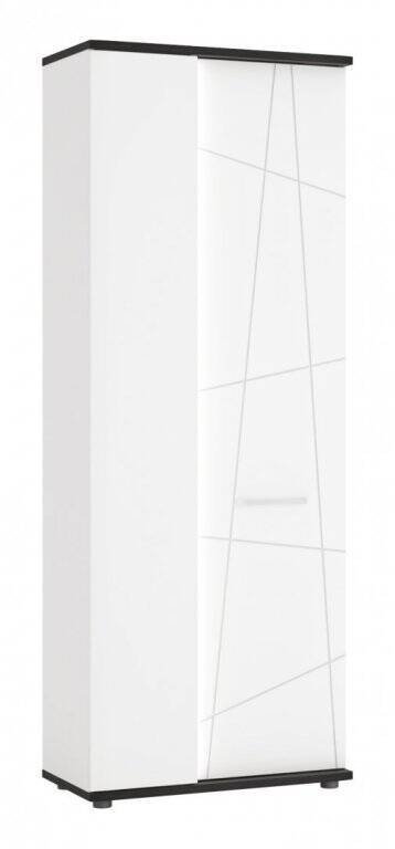 Venezia VENS01L – Chest of drawers with 2 drawers on the left, white/black, Vicenza oak