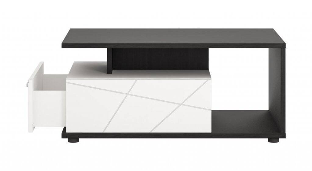Venezia VENT01 - 1S table, white / Vicenza oak, black - Image 2
