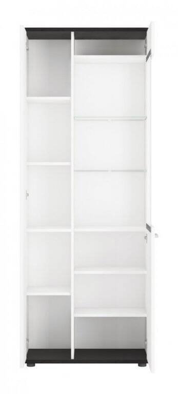 Venezia VENV01L - Left 2-door display cabinet, white/black, Vicenza oak - Image 2