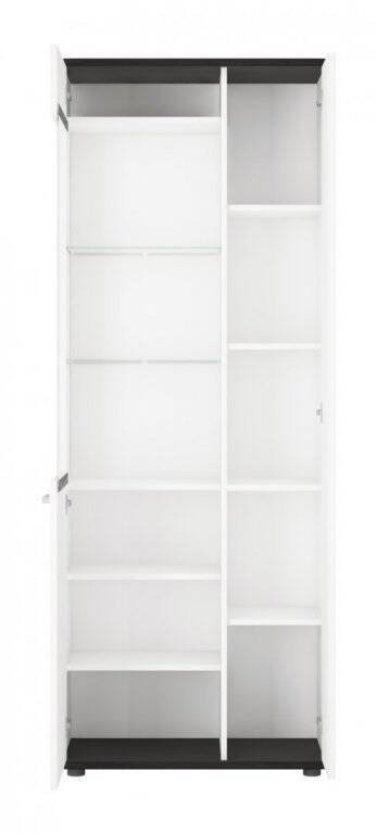 Venezia VENV01R - Right-hand 2-door display cabinet, white/black, Vicenza oak - Image 2