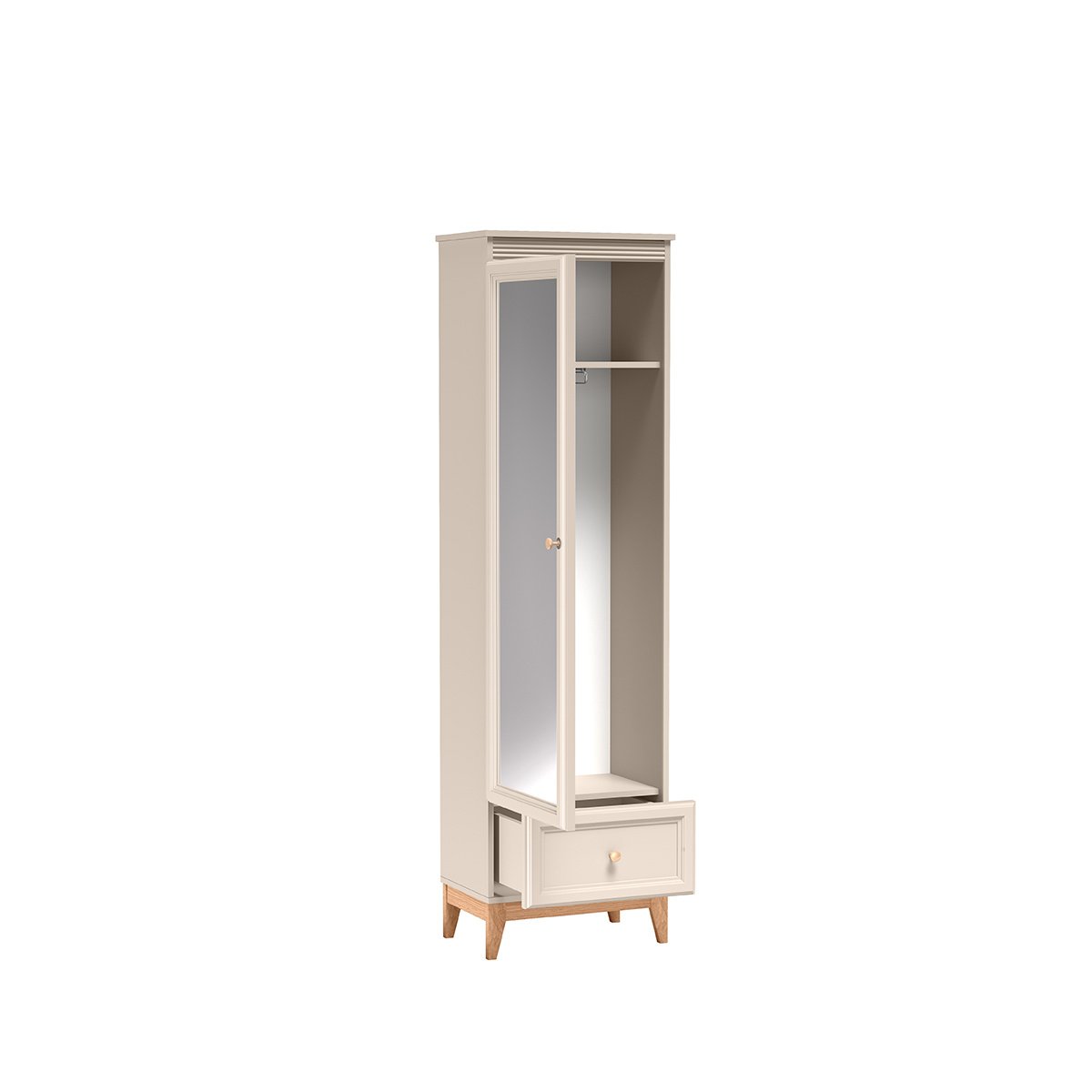 WINDSOR-18 - 1D1S Wardrobe with mirror, cashmere - Image 3