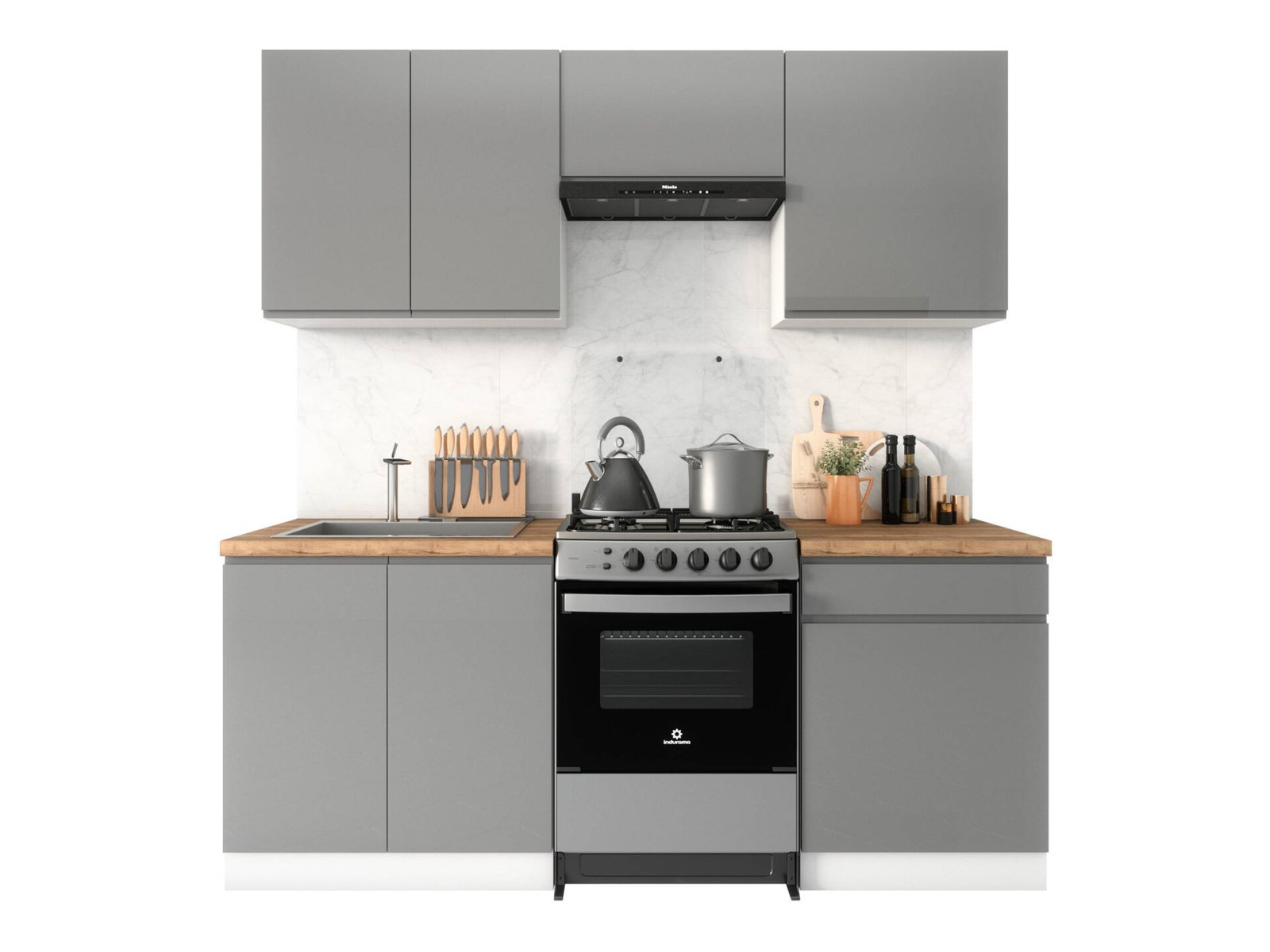 Gray kitchen set "Aspen Gray" G80 G60KN G60-P D80Z D60S1