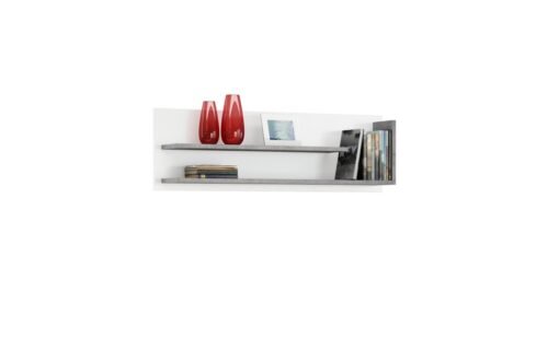 Hanging shelf FOLK PW-110 matte white + millennium concrete – MODERN LIVING ROOMS