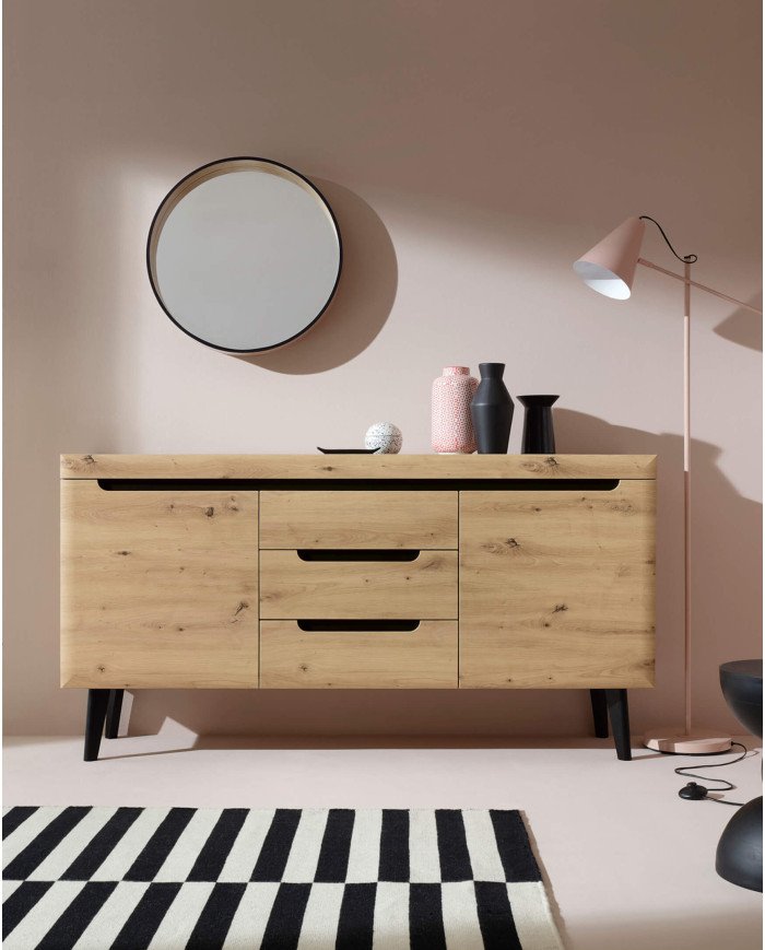 Nordi P107 hanging shelf, Artisan oak/black - Image 3