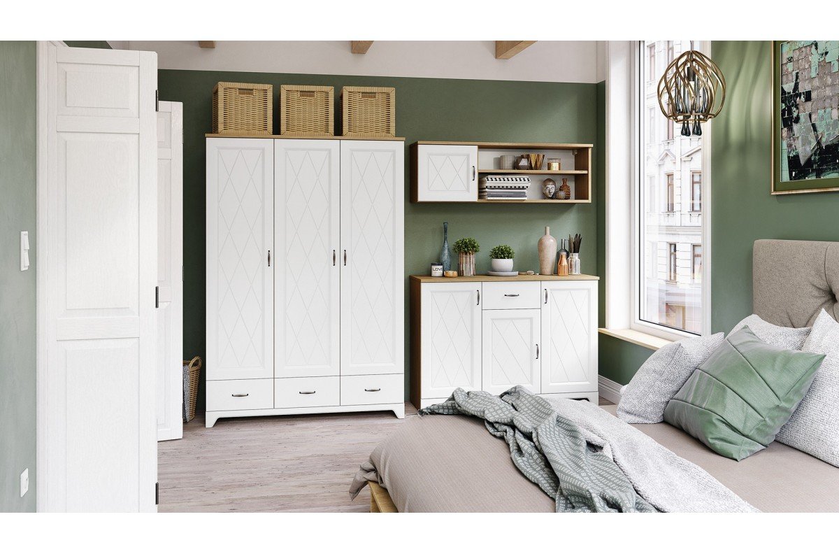 PROVENZA D1 hanging shelf, stone oak/matte white - RETRO WALL CABINET - Image 3