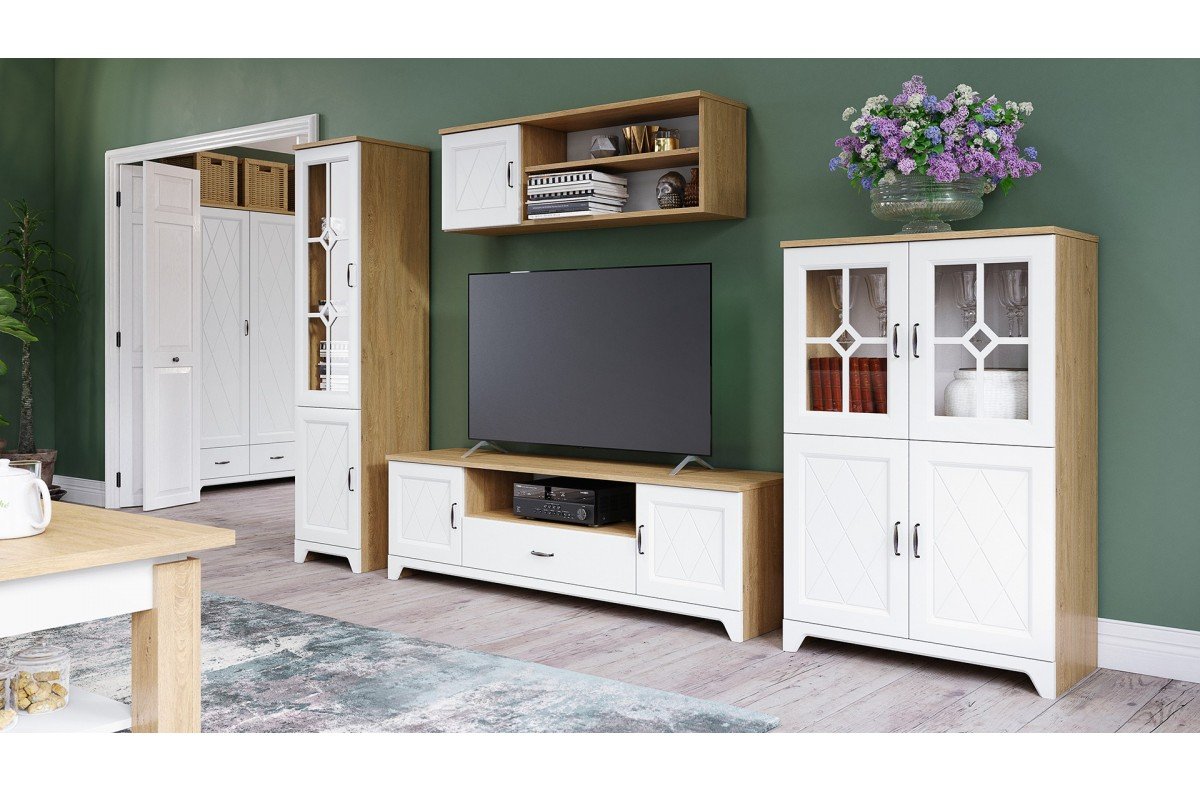 PROVENZA D1 hanging shelf, stone oak/matte white - RETRO WALL CABINET - Image 5