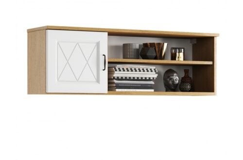 PROVENZA D1 hanging shelf, stone oak/matte white – RETRO WALL CABINET