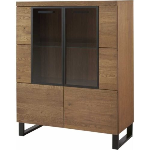 Two-door display cabinet Pratto 15 rustic oak Szynaka Meble