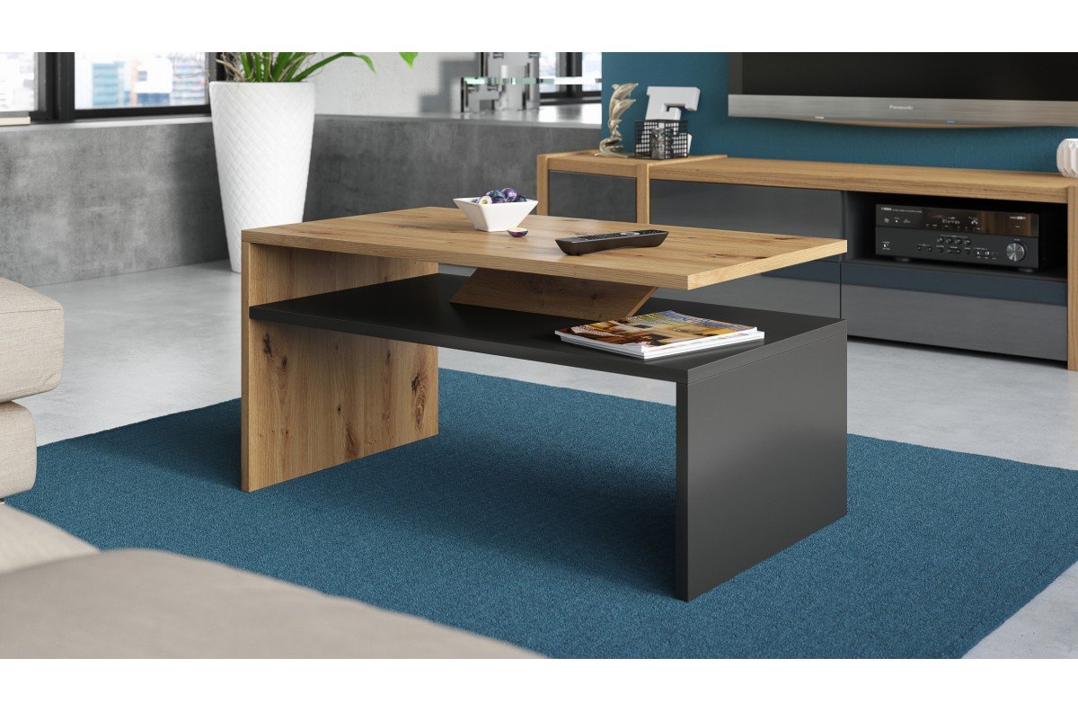 PRIMA Artisan Oak/Anthracite (dark grey) - MODERN COFFEE TABLE - Image 2