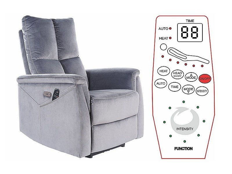 Neptun M Velvet armchair with massage function NEPTUNMVSZ