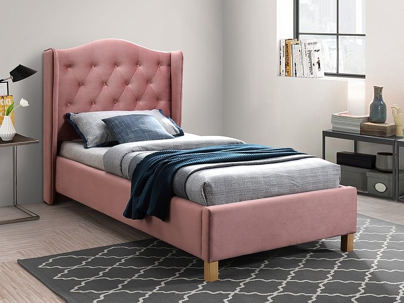 Aspen velvet bed ASPENV90RD