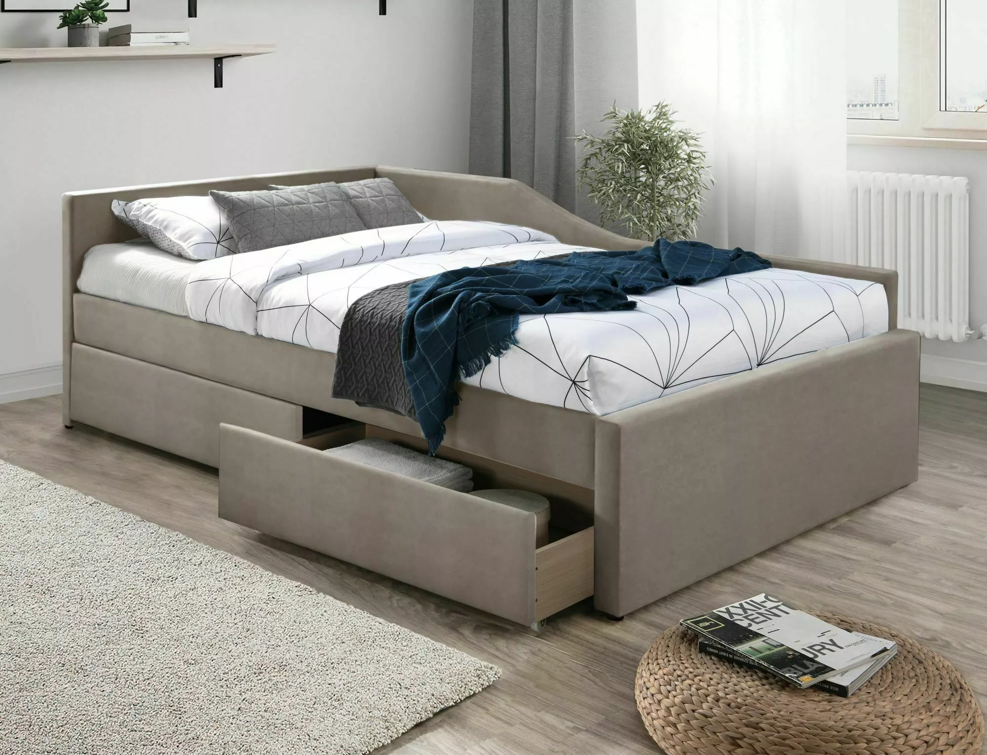Eliot velvet bed ELIOTV120CBE