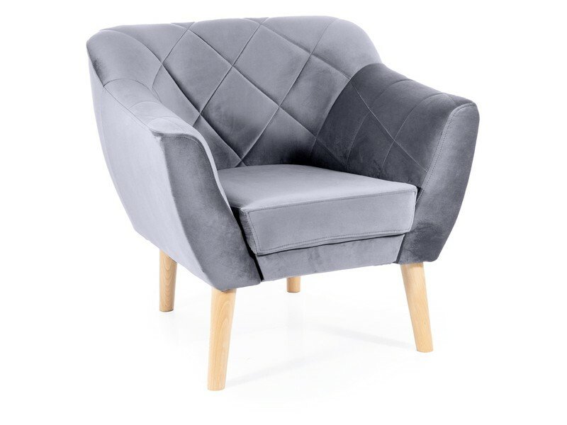 Karo 1 Velvet beech armchair KARO1V14BU