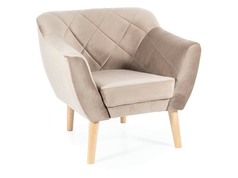 Karo 1 Velvet beech armchair KARO1V40BU