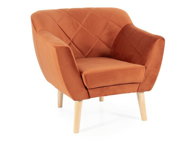 Karo 1 Velvet beech armchair KARO1V4215BU
