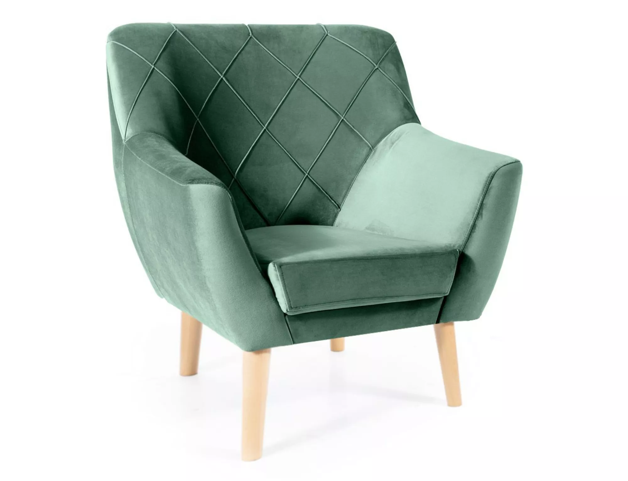 Kier 1 velvet beech armchair KIER1V78BU