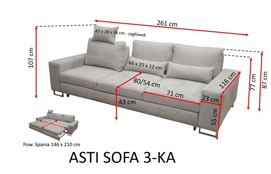 PROMOTION - ASTI sofa bed - Whisper fabric - Image 4