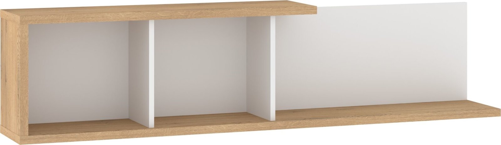 HYBRID 13 furniture wall shelf for living room, cremona oak white colorHYBRID