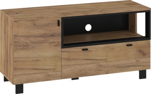 VEGAS 12 furniture chest of drawers, table, TV cabinet for living room, loft, oak, gold, black