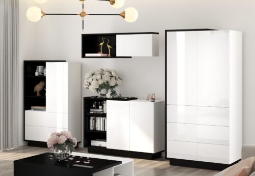 HYBRID furniture #4 room bookshelf chest of drawers wardrobe shelf black white glossyHYBRID