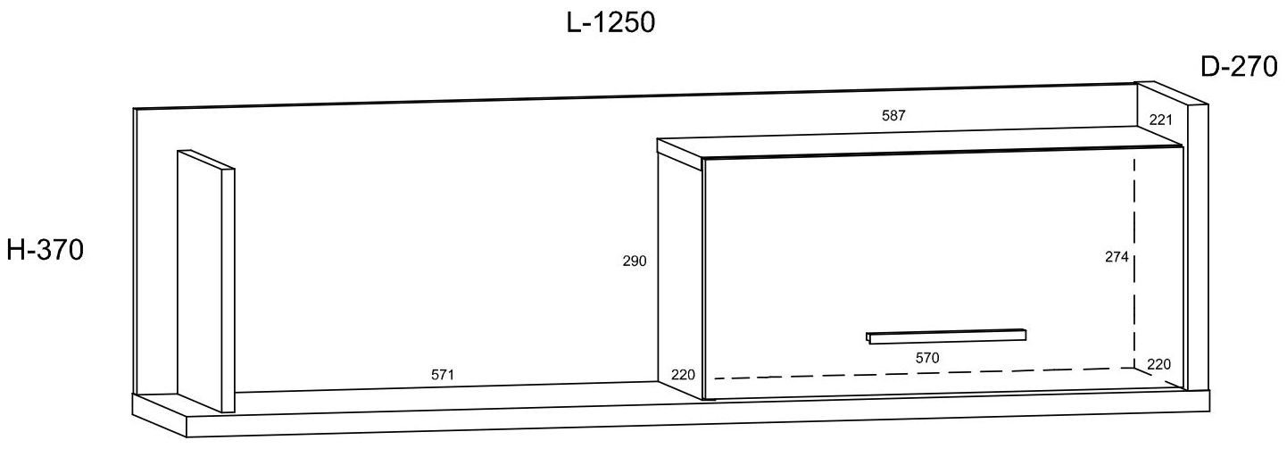 BOX 11 furniture, wall-mounted bookshelf, oak grain, white grain - Image 2