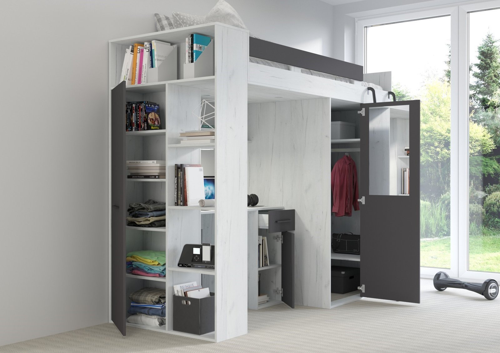 RAVENA P mezzanine without handmade mat, white / graphite - Image 3
