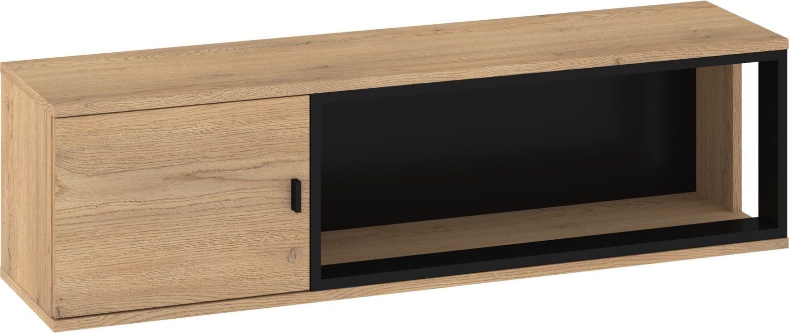 VEGAS 15 furniture, wall shelf, loft, Cremona oak, black