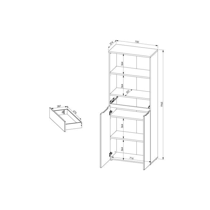 Brego 02 Bookcase Szynaka Meble - Image 8