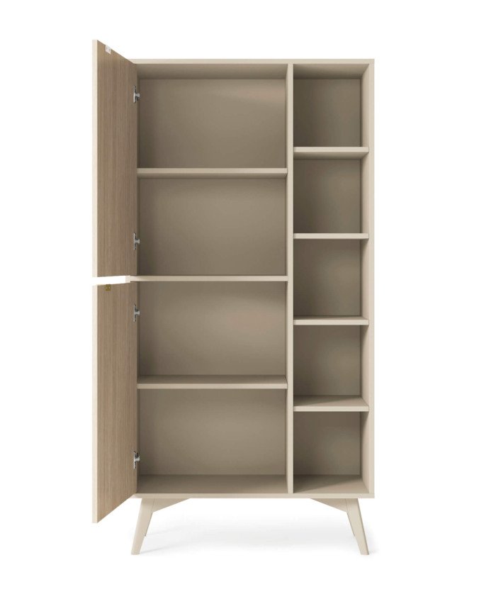 Forest RG80 bookcase, doors, niches, beige/Scandinavian Herringbone pattern - Image 2