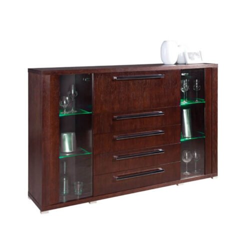 Tall chest of drawers with 4 drawers and 2 drawer rails REMI 180 cm