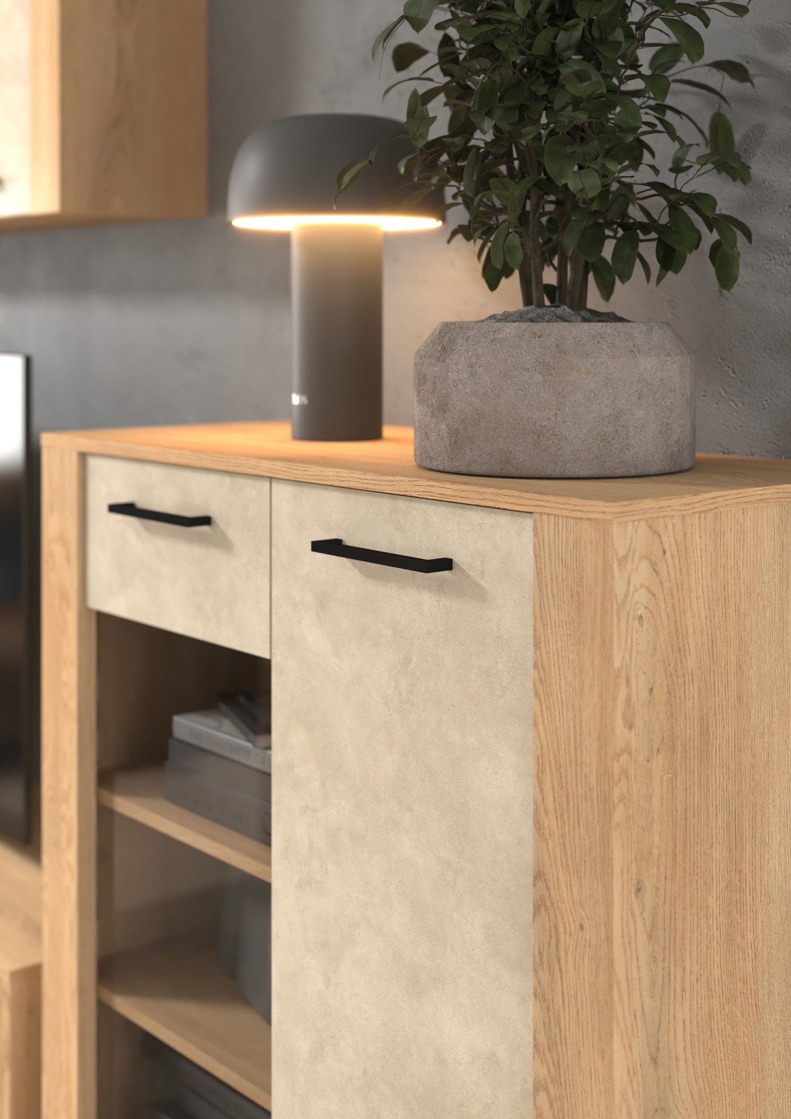 SLIDE 05 furniture chest of drawers for living room bedroom oak cremona granada m - Image 3