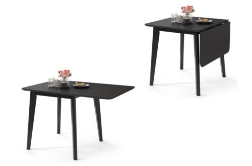 ROXY Black – WOODEN FOLDING TABLE FOR KITCHEN/DINING ROOM, RETRO STYLE, EXTENDABLE