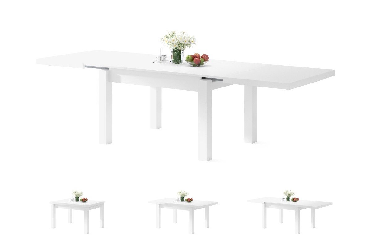ROYAL matt white - extendable table up to 2.7 m