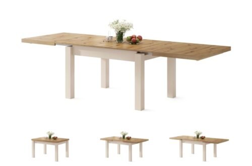 ROYAL Artisan oak/beige (champagne) – extendable table UP TO 2.7 m long
