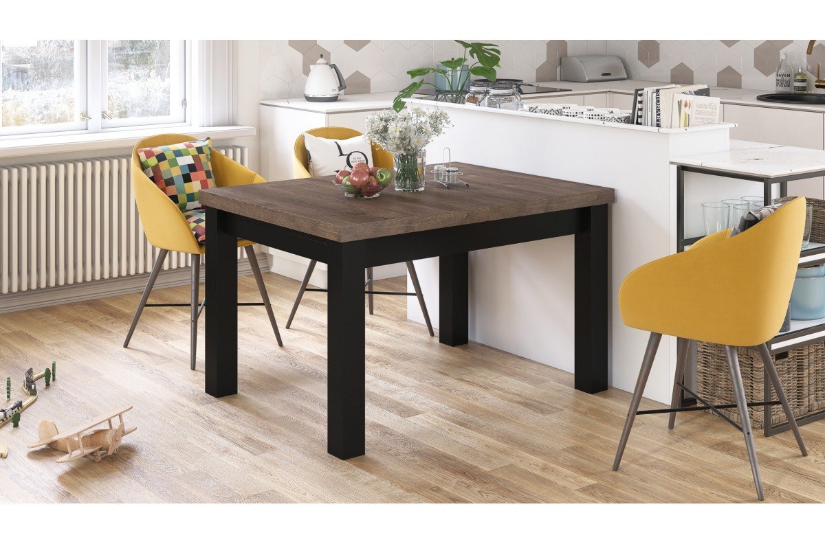 ROYAL brown oak / matte black - extendable table up to 2.7 m - Image 2