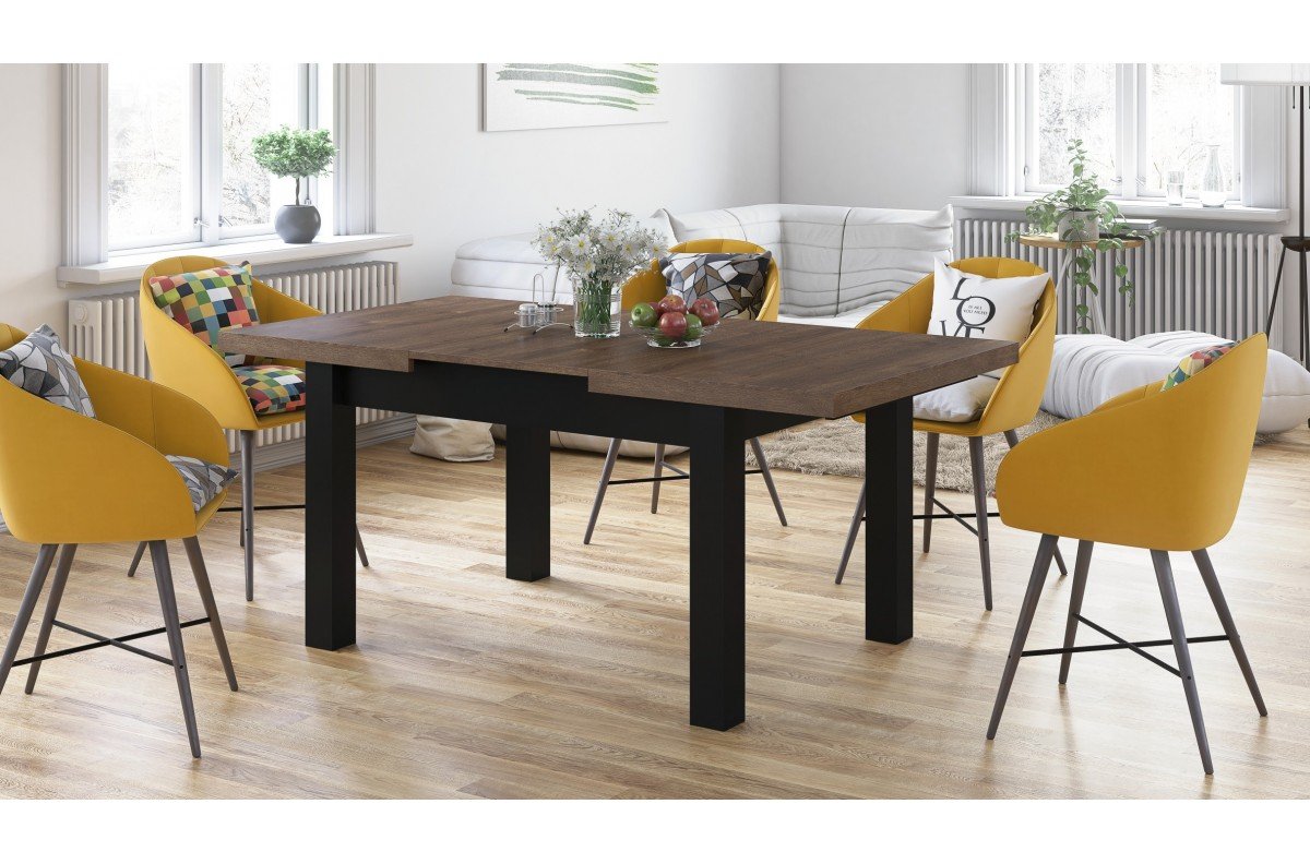 ROYAL brown oak / matte black - extendable table up to 2.7 m - Image 3