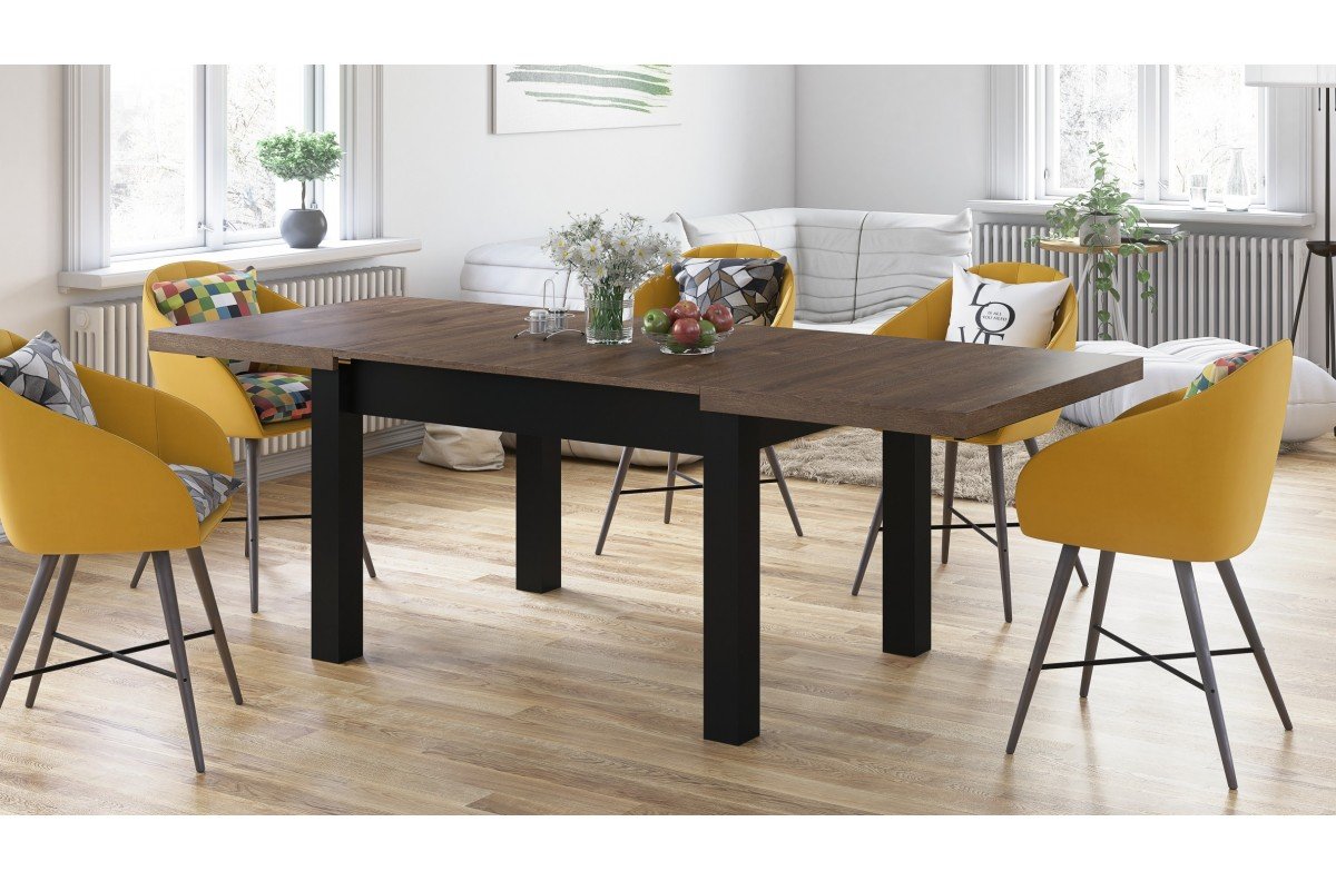 ROYAL brown oak / matte black - extendable table up to 2.7 m - Image 4
