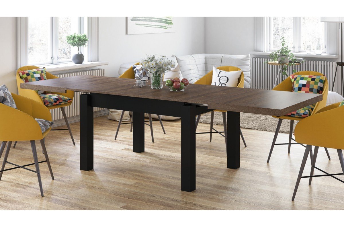 ROYAL brown oak / matte black - extendable table up to 2.7 m - Image 5