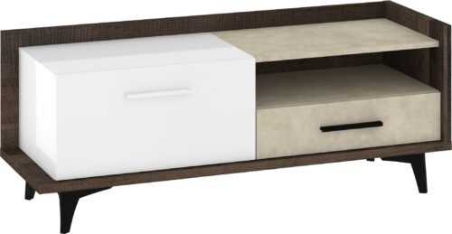 BOX 08 furniture small chest of drawers table TV cabinet with drawer granada white