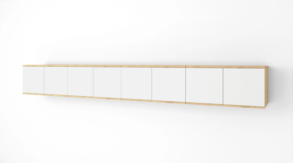 Scandinavian-style wall-mounted TV cabinet, 280 cm, "Seville" - Image 2