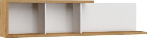 HYBRID 13 furniture wall shelf for living room, artistic oak color, whiteHYBRID