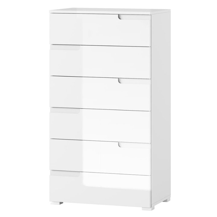 Selene chest of drawers, glossy white, type 03, Szynaka Meble