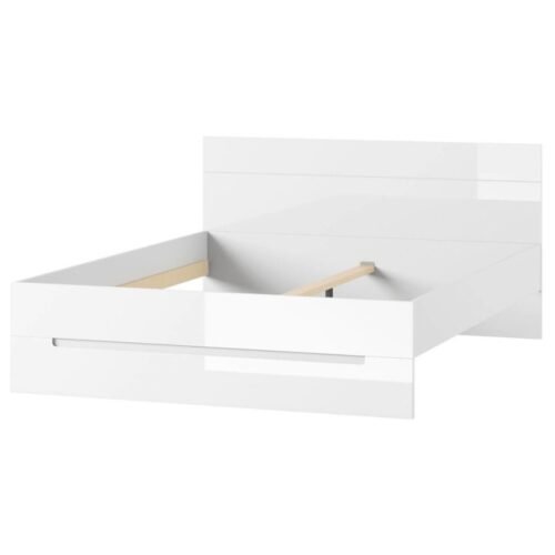 Bed 180 cm Selene white glossy color Type 35 Szynaka Meble
