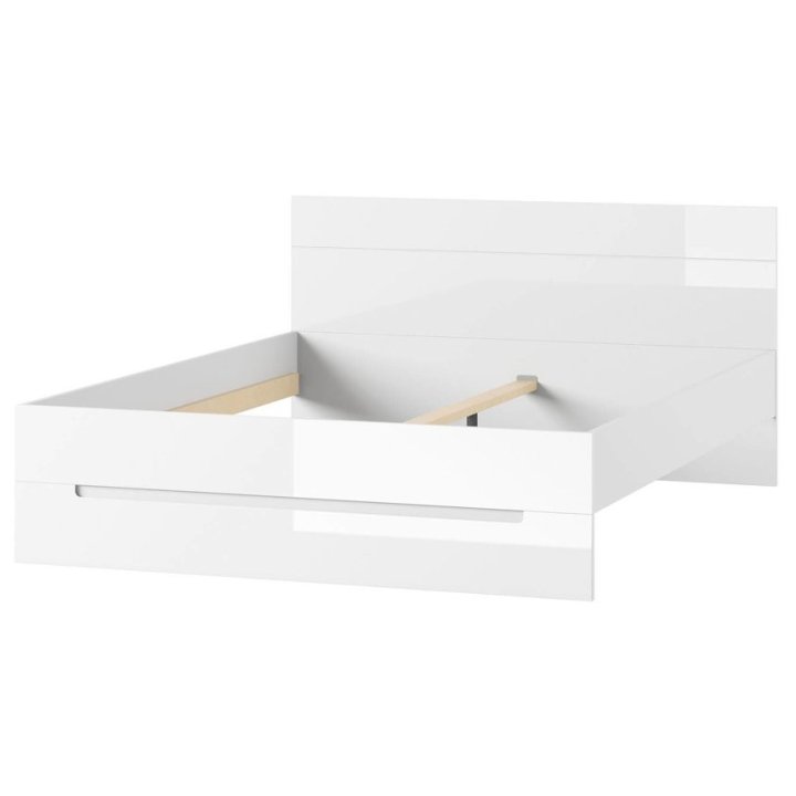 Bed 180 cm Selene white glossy color Type 35 Szynaka Meble