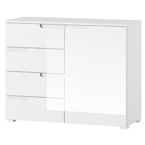 Selene chest of drawers, glossy white, type 05, Szynaka Meble