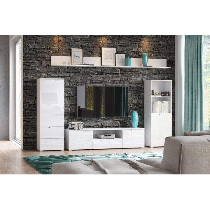"Selene" shelf, glossy white, type 10, "Szynaka Meble" - Image 5