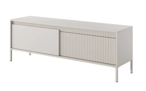 Table, chest of drawers, TV cabinet, grooves on the facade 153 2D Senso beige