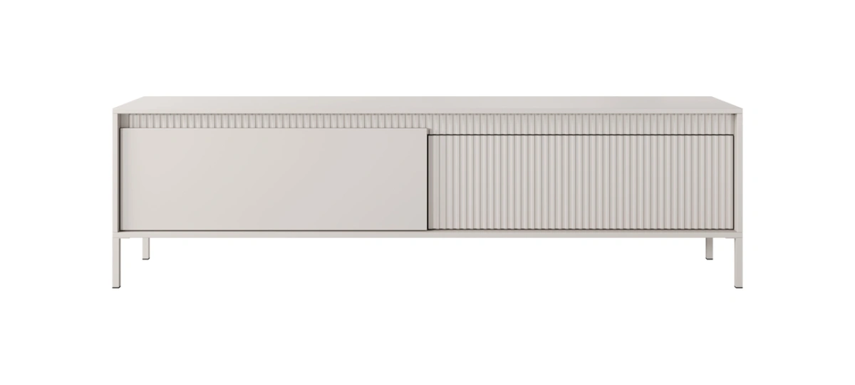 Table, chest of drawers, TV cabinet, grooves on the facade 187 2D Senso beige - Image 2