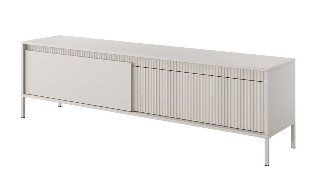 Table, chest of drawers, TV cabinet, grooves on the facade 187 2D Senso beige